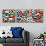 Kolmeosaline reproduktsioon V&auml;rvilised kivikesed