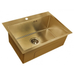 Roostevabast terasest valamu D6045HG GOLD koos sifooniga