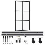 vidaXL liuguks riistvarakomplektiga, ESG klaas, alumiinium, 102 x 205cm
