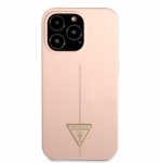 Guess &uuml;mbris iPhone 13 Pro Max GUHCP13XSLTGP roosa k&otilde;va&uuml;mbris silikoonist kolmnurga logo jaoks