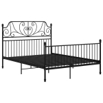 vidaXL voodiraam must, metall ja vineer, 160 x 200 cm