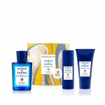 Komplekt Acqua di Parma Blu Mediterraneo naistele: tualettvesi EDT, 75 ml + du&scaron;igeel, 40 ml + kehakreem, 50 ml