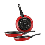 Induktsioonfriteerimispannide komplekt 20-24-28 cm emailitud teras, PFOA-vaba mittet&otilde;mbav FAGOR Optimax punane 01366