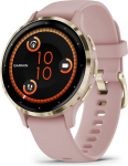 Garmin Venu&reg; 3S Soft Gold Stainless Steel Bezel with Dust Rose Case and Silicone Band