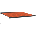 vidaXL sisset&otilde;mmatav varikatus, oranž-pruun, 4x3 m, kangas, alumiinium