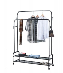 Riidestange topelt ratastel 118x36x162 cm, must