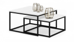 Diivanilaua komplekt Adrk Furniture Kama, valge/must