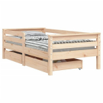 Lastevoodi raam sahtlitega vidaXL, 70 x 140 cm, pruun