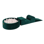 Pehme m&auml;ngukomplekt pallibasseiniga lastele MeowBaby, roheline, 3 elementi