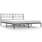 vidaXL metallist voodiraam peatsiga, must, 180 x 200 cm