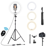 LED-ringlamp telefonihoidja ja Bluetoothi pultiga