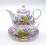 Teekomplekt, tass 250 ml alustassiga + teekann 400 ml