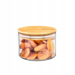 Klaas, 400 ml, WILMAX stiklainis su bambuko dangteliu 400 ml