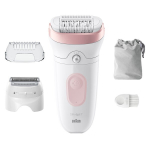 Electric epilator - BRAUN - Silk-&eacute;pil 7 - Easy hair removal - Long-lasting soft skin - 7-030 - White / Pink