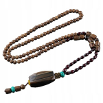 NEPAL budistlik puust kaelakee MALA Amulett K&auml;sitsi valmistatud helmed EL61, NEPALAS Budistų medinis vėrinys MALA Amuletas Rankų darbo karoliukai