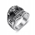 VIKING SLAMSHIP RING THOR Mjolnir 147 147, VIKINGŲ SLAMSTYMO ŽIEDAS THOR Mjolnir 147