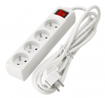 Pikendusriba koos l&uuml;litiga 3m, 4 x 230V pistikupesa, valge