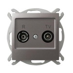 Ospel Impresja tytan - RTV pistikupesa GPA-10YP/m/23, tytan