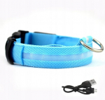 Koera kaelarihm LED veekindel USB kaabel BLUE XL 52-60cm, &Scaron;unų antkaklis LED vandeniui atsparus USB kabelis BLUE XL 52-60cm