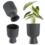 Lillepott 14 cm, hall, kaasaegne plastik