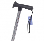 Alumiiniumist jalutuskepp, reguleeritav k&otilde;rgus, libisemiskindel k&auml;epide, tr&uuml;kitud (triibud)