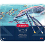 Akvarellpliiatsid Derwent Inktense 24 tk metallkarbis