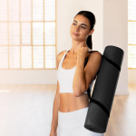 NBR joogamatt 180 &times; 60 cm, 8 mm libisemisvastane treeningmatt pilatese, fitnessi, v&otilde;imlemise ja taastusravi harjutusteks, must