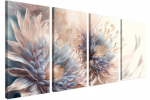 4-osaline reproduktsioon Pastellilled, 60x120 cm