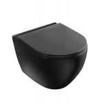 Vento 5 in 1 komplekt - Hiiglaslik WC SC kaanega must, sisseehitatud raam 500X165mm, h=1125 mm, mustnupp, kinnitused, tihend