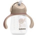 Baboo silikoonist k&otilde;rrega veepudel, 260 ml, 9+ kuud, Au Naturale