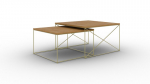 2 kohvilaua komplekti ADRK Furniture Licco, pruun/kuldne