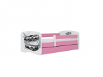 Lastevoodi ilma madratsita/sahtliga Kocot Kids BabyDreams Pink sports car, roosa/valge