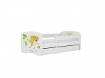 Lastevoodi ilma madratsita/sahtlita Kocot Kids BabyDreams White map, valge