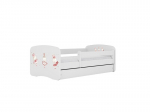 Lastevoodi ilma madratsita/sahtliga Kocot Kids BabyDreams White bunnies with butterflies, valge