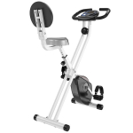 HOMCOM treeningjalgratas F-Bike jalgrattatreener 8-astmelise magnetilise vastupanuga, reguleeritava k&otilde;rgusega, teras, must+hall, 43x97x109 cm