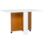 Kokkupandav s&ouml;&ouml;gilaud Pikendatav s&ouml;&ouml;gilaud, mobiilne, kaasaegne disain, 120 cm x 80 cm x 73 cm, tiikpuu + valge