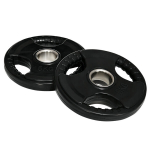 SPORTNOW kaaluplaadid komplekt 2 Tri-Grip 2 x 5 KG kummeeritud ol&uuml;mpiakettad, p&otilde;randas&otilde;bralik, 5 cm auk, kolm k&auml;epidet, j&otilde;utrenni