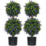 2-osaline kunsttaimede komplekt, UV-kindel kunstlill potis, 70 cm taim elutuppa ja aeda