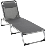 Outsunny p&auml;ikesevoodi aias lamamistool alumiiniumist kangast lamamistool l&otilde;&otilde;gastuda lamamistool 5-kordne reguleeritav kokkupandav ergonoomiline v&otilde;rkkangas hall 170 x 60 x 76 cm
