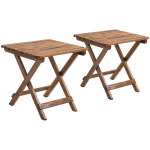Outsunny k&uuml;ljelaud v&auml;ljas 2 klapplaudade komplekt puidust aed r&otilde;du teak 45x45x45cm