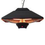 Outsunny terrassik&uuml;ttekeha kiirgusega laek&uuml;ttekeha kaugjuhtimispult LED valgustus 2000W 43x43x25cm 43x43x25cm, Juoda