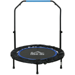 Fitness-trampliin, kokkupandav, reguleeritav k&auml;epide, &Oslash;102x123K cm, kuni 150 kg, Must/Sinine