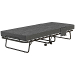Kokkupandav voodi, madrats, 4 ratast, metallraam, kuni 150 kg, 190 x 80 x 42 cm, tumedashall