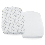Voodi madratsikatted Chicco Baby Hug/Next2Me Hallid Lambad, 2 tk, 100% puuvill