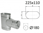 Elliptiline tee puhastamiseks kitsal k&uuml;ljel. AxB/D=225x110/180 mm.