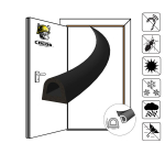 50m D 12mm x 10mm aknatihend Uksetihend Isekleepuv EPDM - Black, Durų ir langų sandarikliai