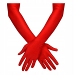 Pikad punased retroh&otilde;ngulised k&uuml;&uuml;narnukikindad 60 cm naiste karnevaliball