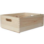 XL suur puidust kast 40 x 30 x 13 cm (+/- 1 cm) koos k&auml;epidemetega Creative Deco