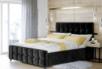 Voodi GRANDEUR + Madrats SAPNAS 2 XL|160x200|Must|Veluur