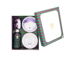 Kinkekomplekt (Soolakoorija 300g + Kehajogurt 200g + Du&scaron;igeel 200ml + Gl&uuml;tseriinseep 80g) Lavender Saules Fabrika